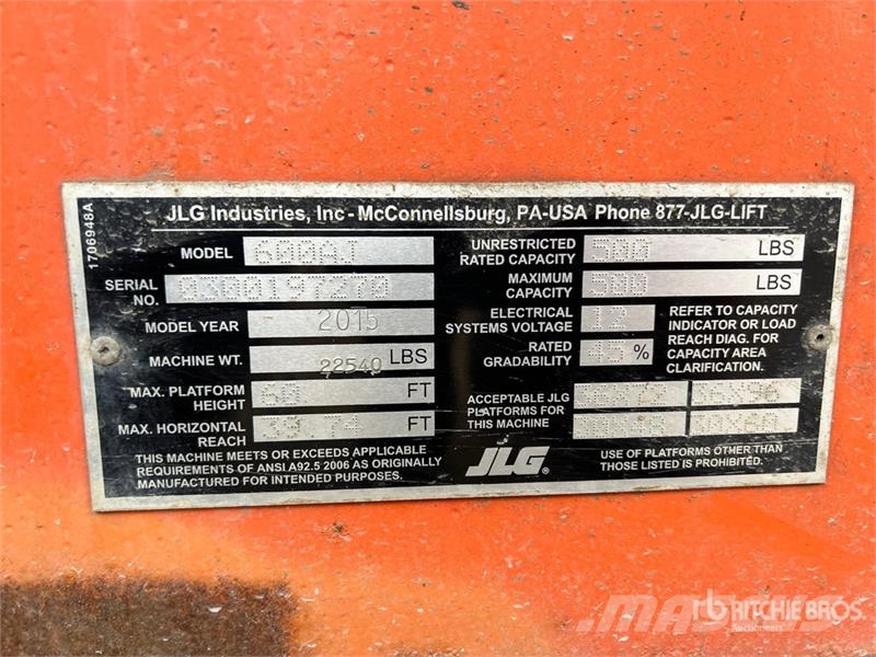 JLG 600AJ 2WD Articulating Boom Lift Articulated boom lifts