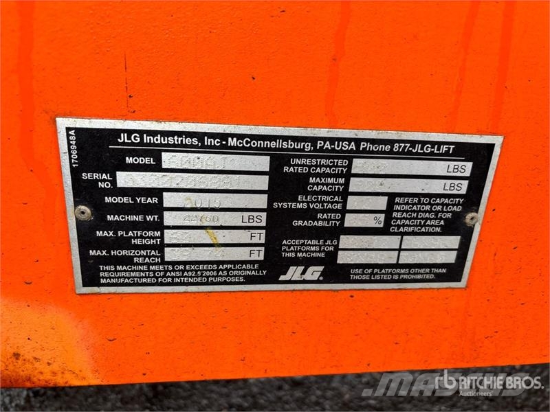 JLG 600AJ 4WD Dual Fuel Articulating Boom Lift Plataforma de trabajo articulada
