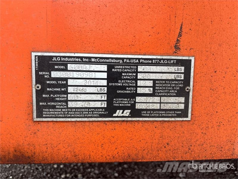 JLG 600AJ 4WD Dual Fuel Articulating Boom Lift رافعات سلة مفصلية