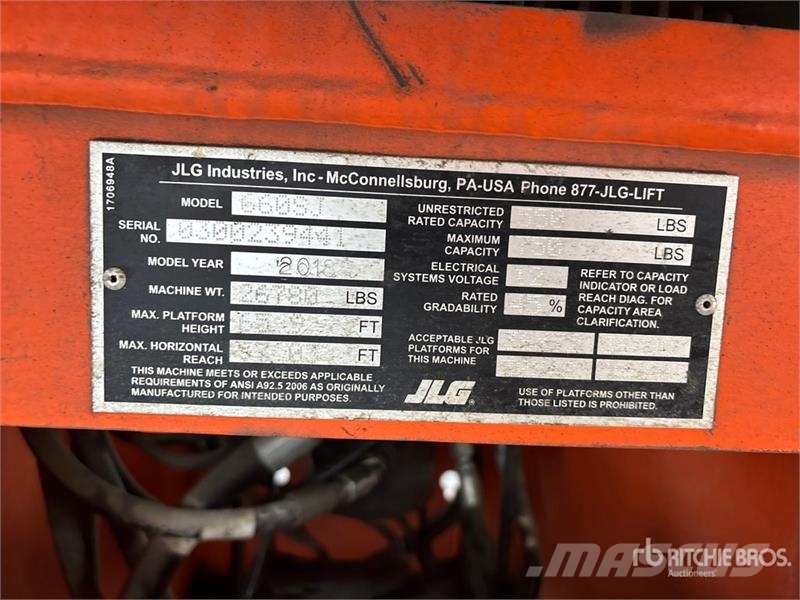 JLG 600SJ 4WD Diesel Telescopic Boom Lift Nacelles télescopiques