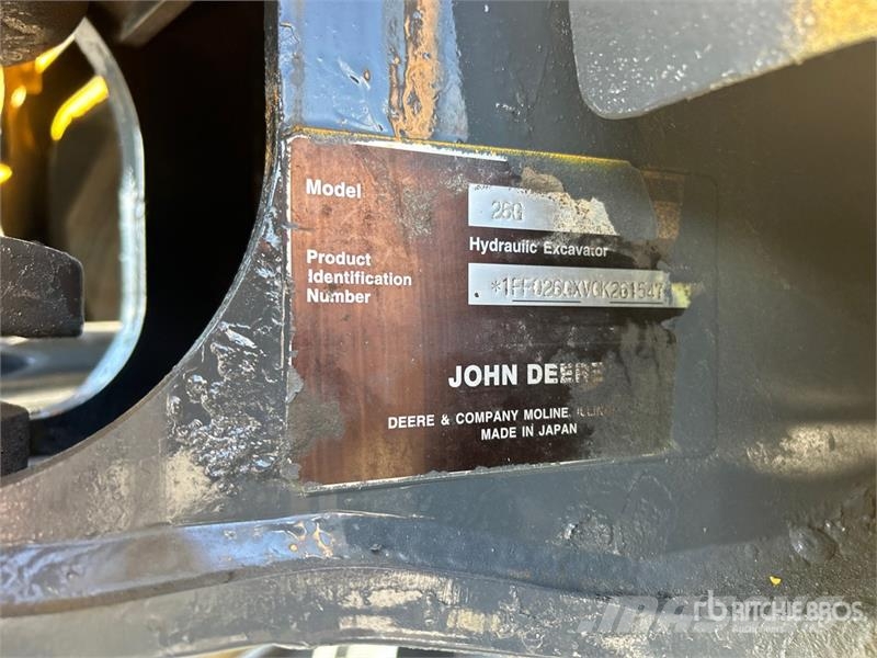 John Deere 26G ミニ油圧ショベル 7t以下（ミニユンボ・ミニディガー）