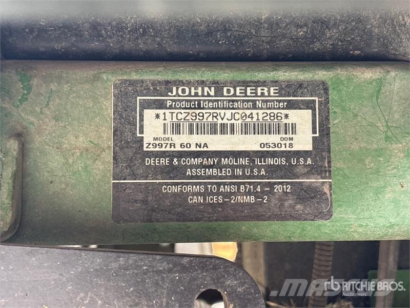 John Deere Z997R ZTrak 4x2 Zero-Turn Lawn Mower Самохідні газонокосарки