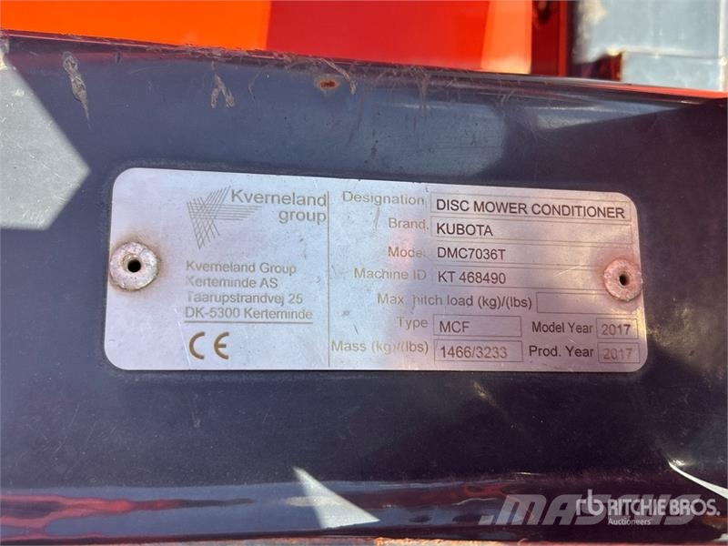Kubota DMC7036T 11 ft 6 in Front Disc Mower Mowers