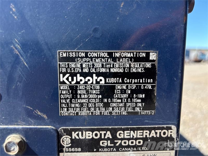 Kubota GL7000 디젤 발전기