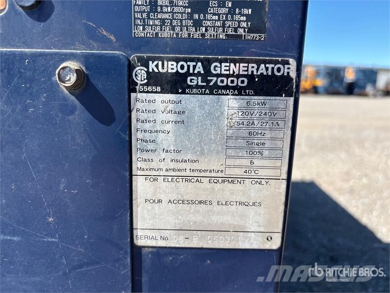 Kubota GL7000 디젤 발전기