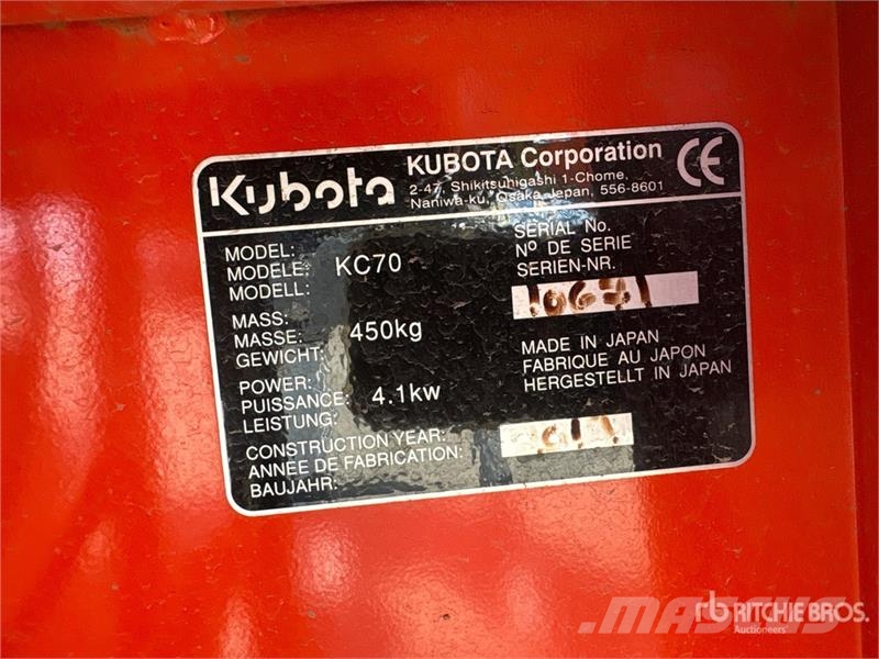 Kubota KC70 0.7 t Mini Crawler Dumper Site dumpers