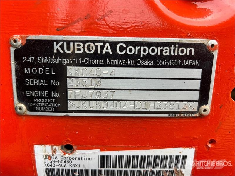 Kubota KX040-4 Mini excavators < 7t