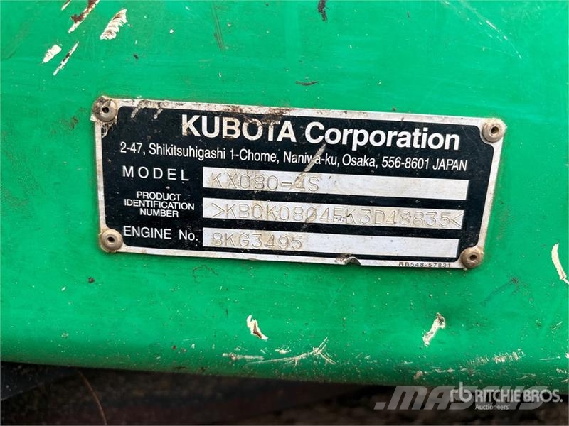 Kubota KX080-4 Tracked Excavator Bageri guseničari