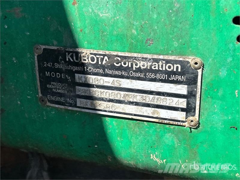 Kubota KX080-4S Tracked Excavator Crawler excavators