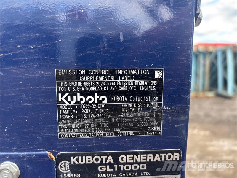 Kubota Lowboy II 10 kW Skid-Mounted Generator Set Дизельні генератори