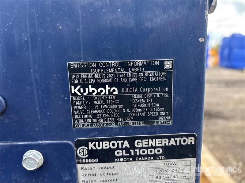 Kubota Lowboy II 10 kW Generator Set Дизельні генератори