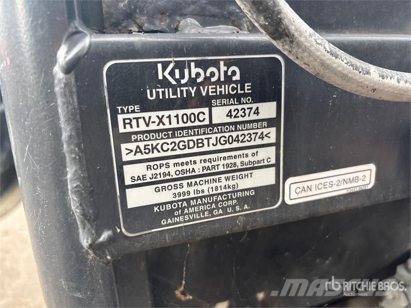 Kubota RTV-X1100C 4x4 Utility Vehicle Küçük araçlar