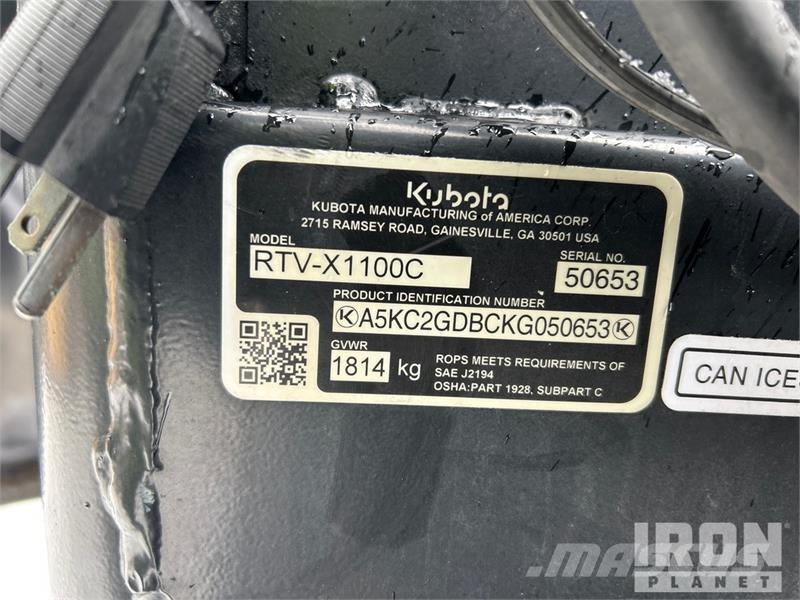 Kubota RTV-X1100C 4x4 Utility Vehicle Підсобні машини