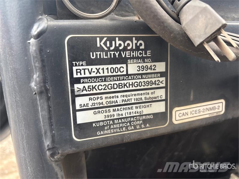 Kubota RTV-X1100C 4x4 Utility Vehicle Küçük araçlar