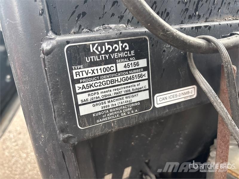 Kubota RTV-X1100C 4x4 Utility Vehicle Arbeitsfahrzeuge