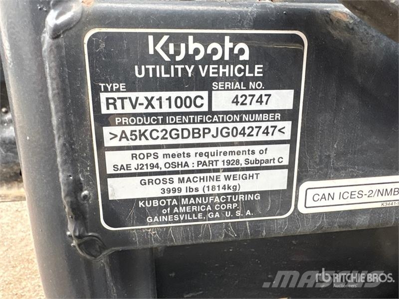 Kubota RTV-X1100C 4x4 Utility Vehicle Utility machines