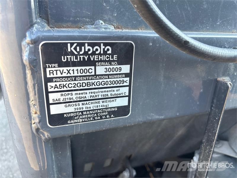 Kubota RTV-X1100C 4x4 Utility Vehicle Utility machines