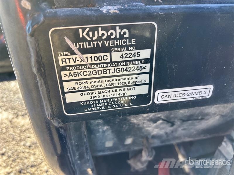 Kubota RTV-X1100C 4x4 Utility Vehicle ماكينات منفعة عامة