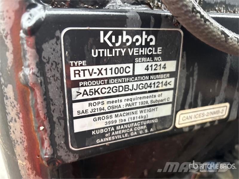 Kubota RTV-X1100C Utility Vehicle Utility machines