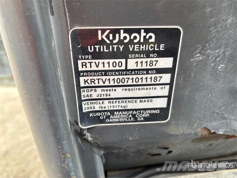 Kubota RTV11 Utility Vehicle ماكينات منفعة عامة
