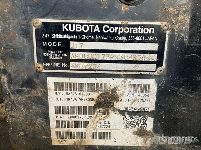 Kubota U17 Minigravemaskiner