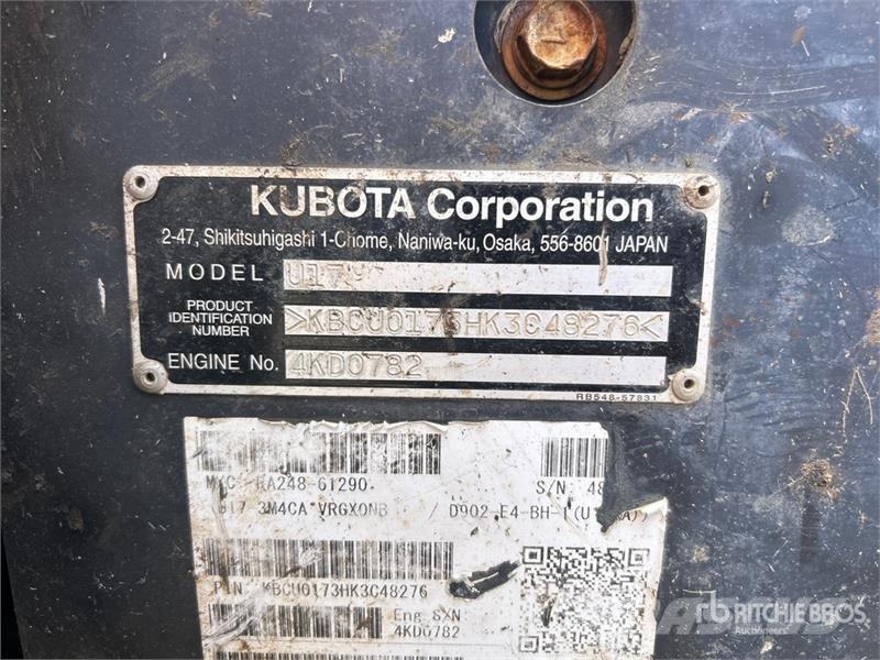Kubota U17 حفارات صغيرة أقل من 7 طن (حفارات صغيرة)