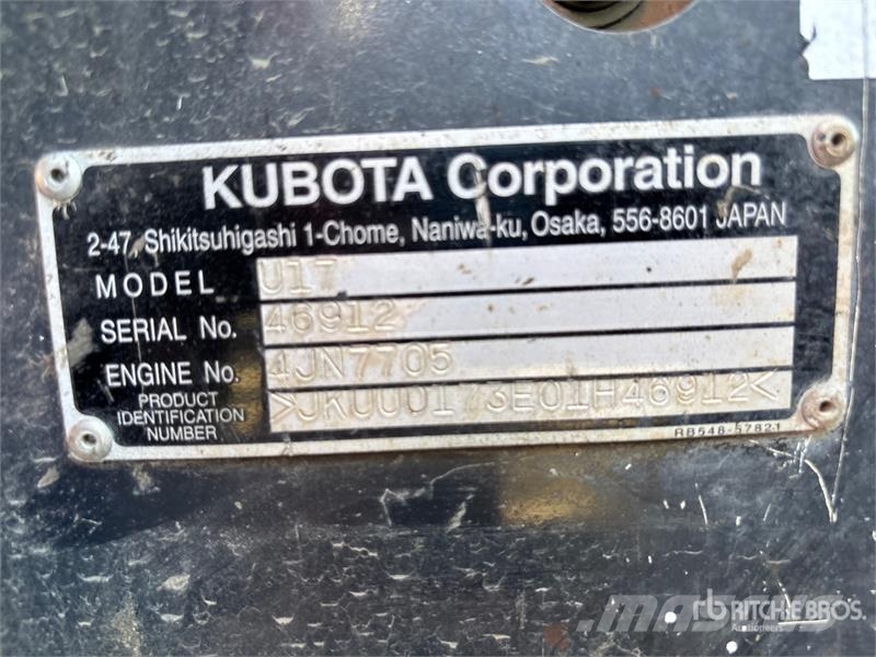 Kubota U17 حفارات صغيرة أقل من 7 طن (حفارات صغيرة)