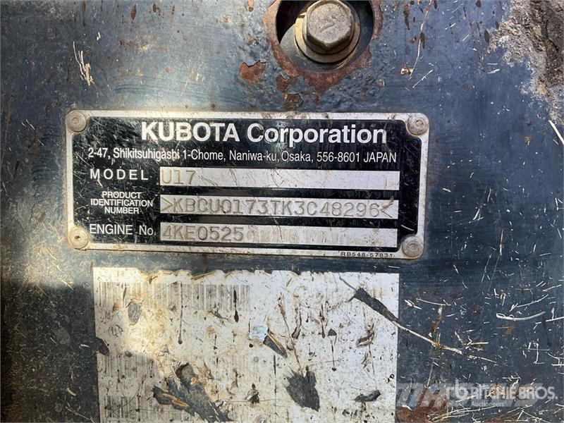 Kubota U17 Mini kotrók < 7t