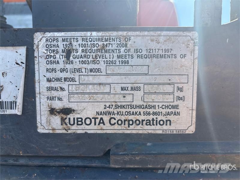 Kubota U17VR1 Mini Excavator Minibagger < 7t