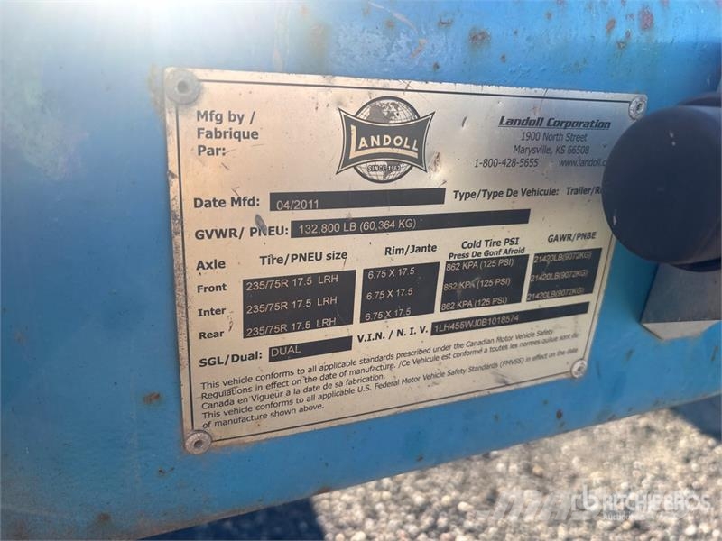 Landoll 455 52 ft Tri/A Hydraulic Tail Trailer 平板拖车