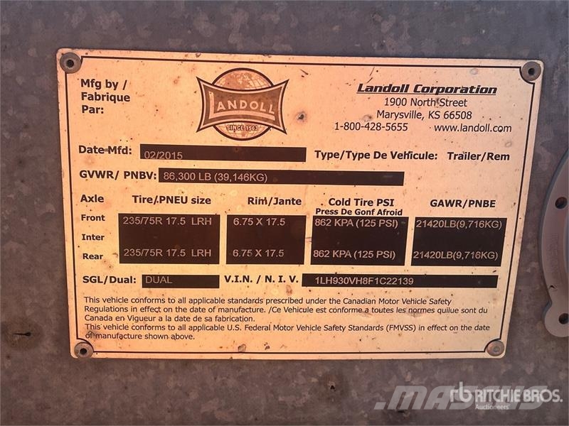 Landoll 930 49 ft T/A Sliding Axle Trailer Zemie treileri