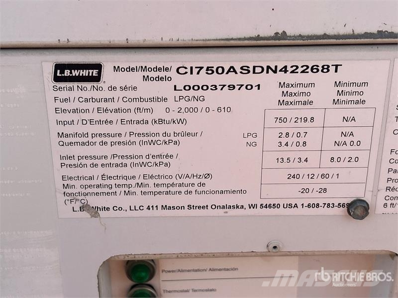 LB WHITE CI750ASDN42268T 750000 BTU Space Heater Fűtő és Hűtő felszerelések