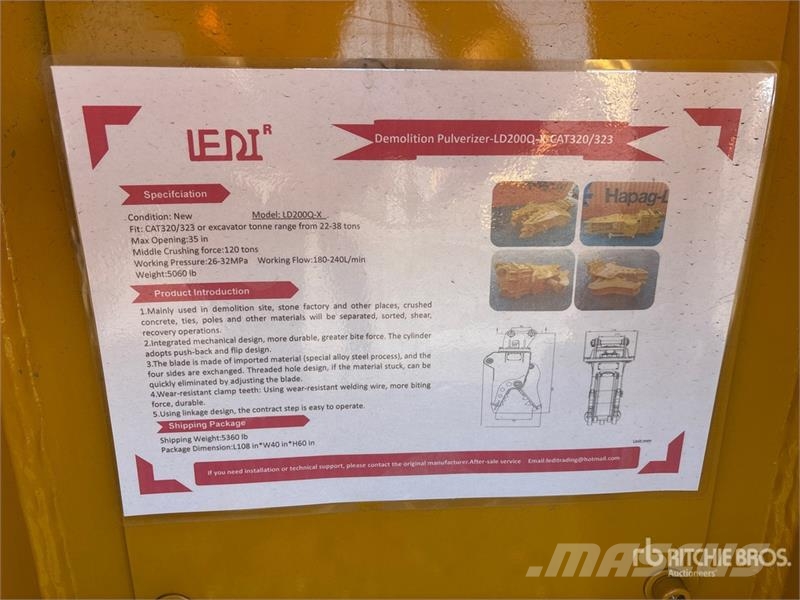 LEDI DG200QFXH80-310-500 32 in Rotating Demolition Trituradoras