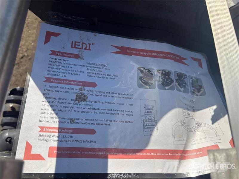  LEDI DG60MBJDH50-200-320 53 in Rotating Excavator  Pinze