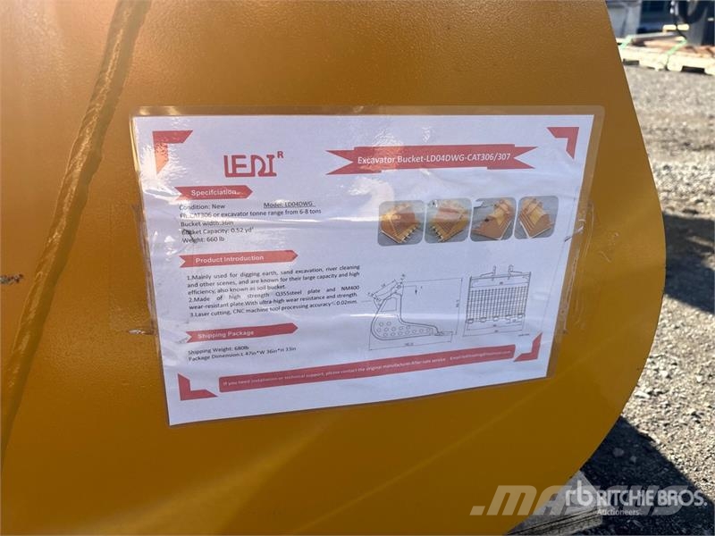 LEDI LD04DWG 36 in Skeleton Excavator Bucket - Fit Schaufeln