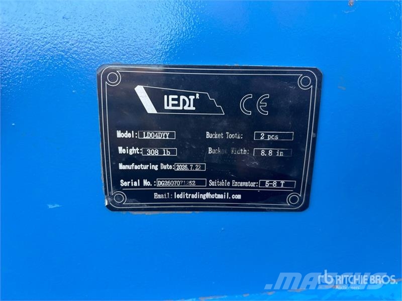 LEDI LD04DYY 8 in Digging Excavator Bucket - Fits Schaufeln