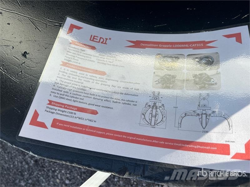  LEDI LD06M4LDXS 90 in Demolition Grapple (Unused) Pinze