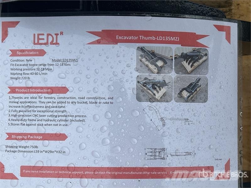  LEDI LD135MZJ 24 in Hydraulic Excavator Thumb (Unu دلاء