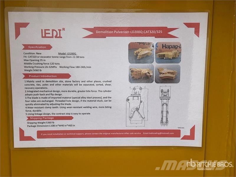 LEDI LD200QFXH 32 in Rotating Demolition Pulverize Drobilice za građevinarstvo
