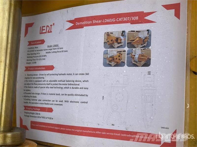 LEDI LD60JG 20 in Rotating Demolition Shear (Unuse Cisailles