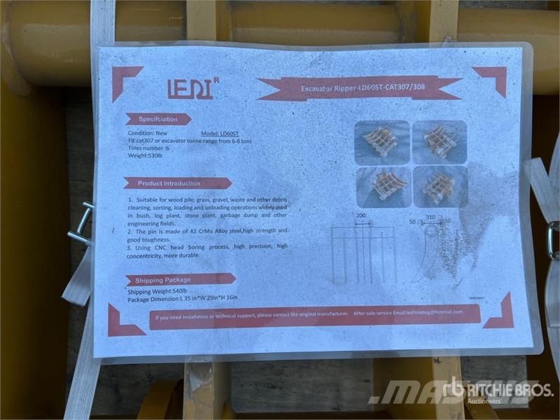 LEDI LD60ST 34 in Excavator Rake - Fits Cat 307/30 Okretači i sakupljači sena