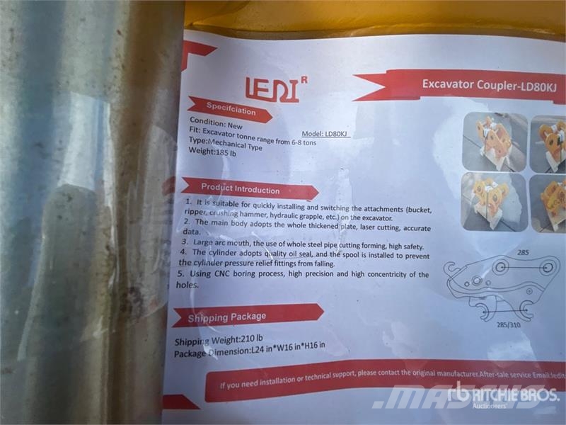 LEDI LD80KJ Excavator Coupler (Unused) Ātrie savienotāji