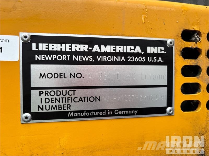 Liebherr A934CHD Litronic Wheel Excavator Excavadoras de ruedas