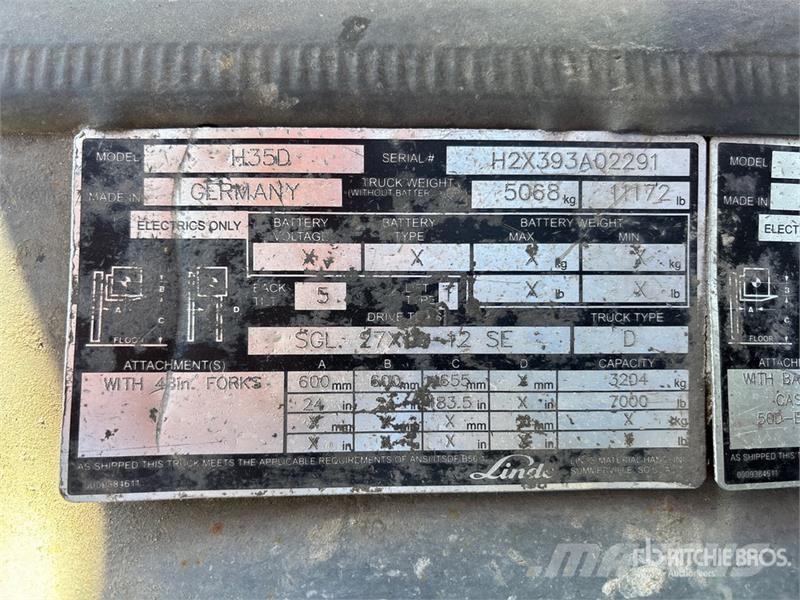 Linde 7000 lb Pneumatic Tire Forklift (Inoperable) Інше