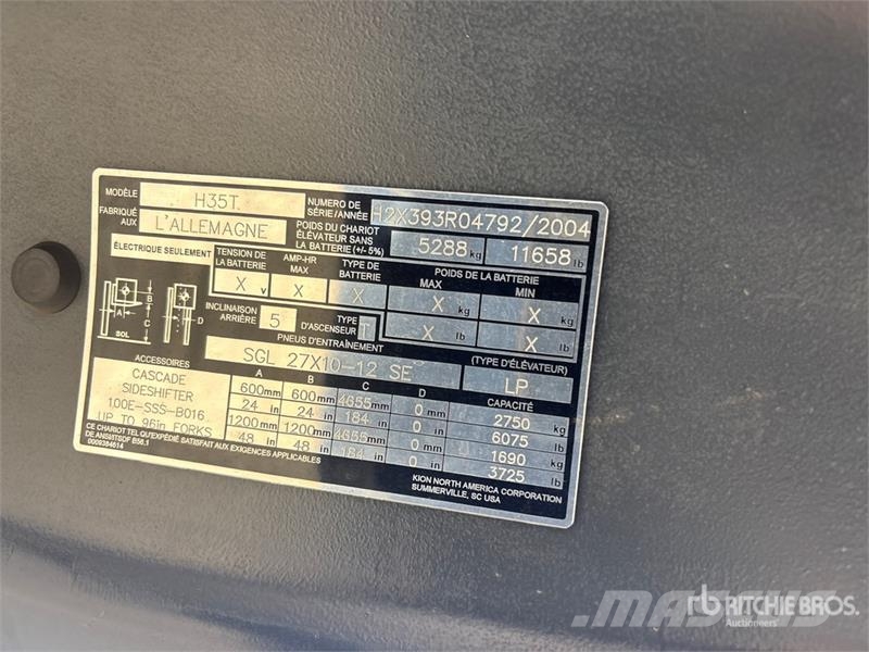 Linde H35T 6075 lb Cushion Tire Forklift Інше