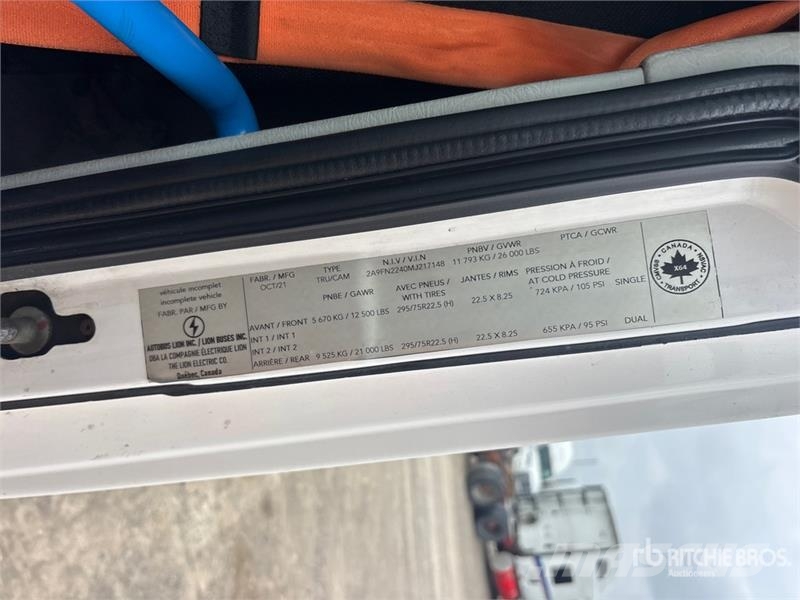  Lion6 4x2 Electric Cab and Chassis (Inoperable) Cabinas