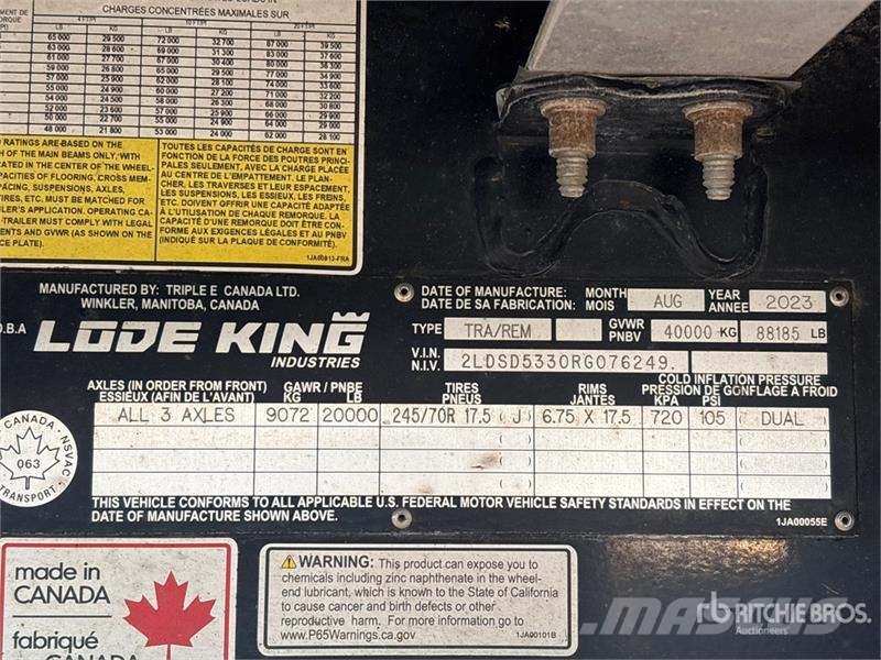 Lode King Renown Tri/A Lowboy Trailer Tieflader