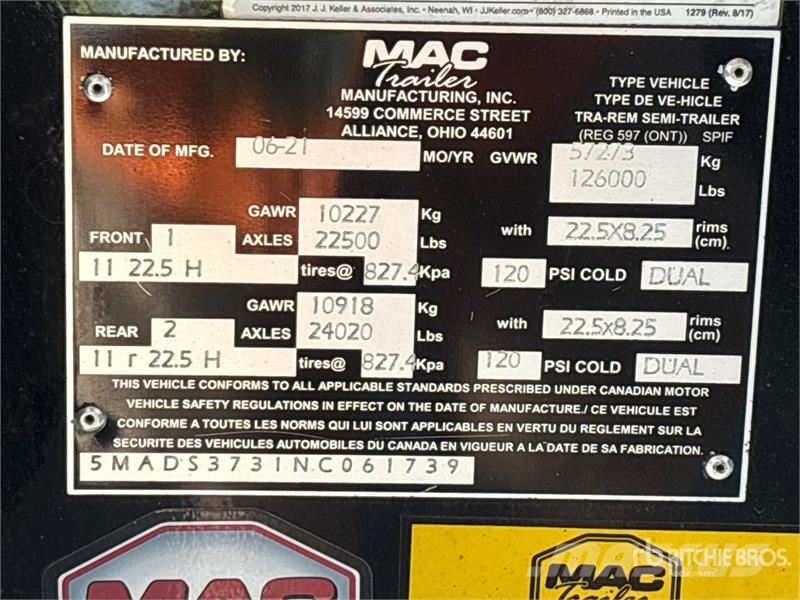 MAC 37 ft Tri/A Aluminum End Dump Trailer Самоскиди