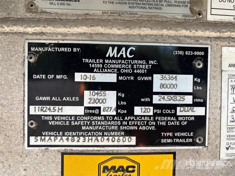 MAC 48 ft T/A Curtain Side Trailer Schuifzeilopbouw