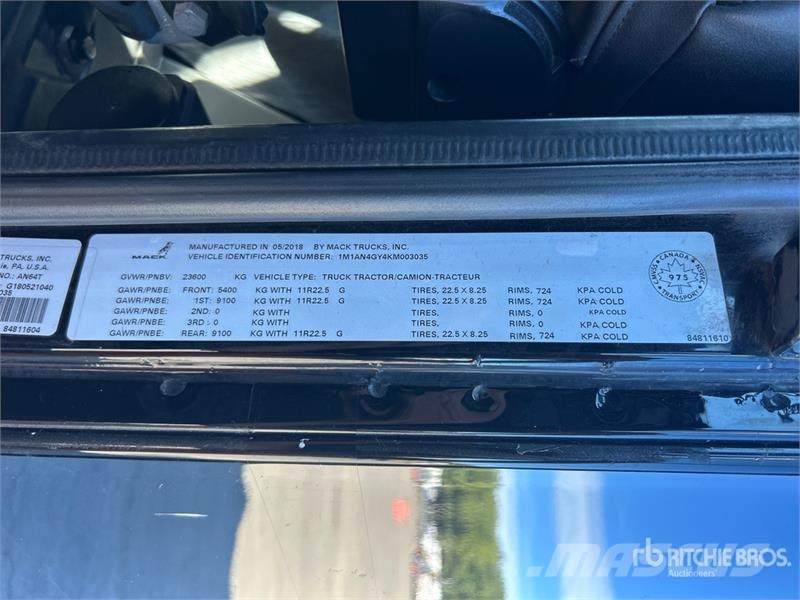 Mack Anthem 6x4 T/A Sleeper Truck Tractor Τράκτορες